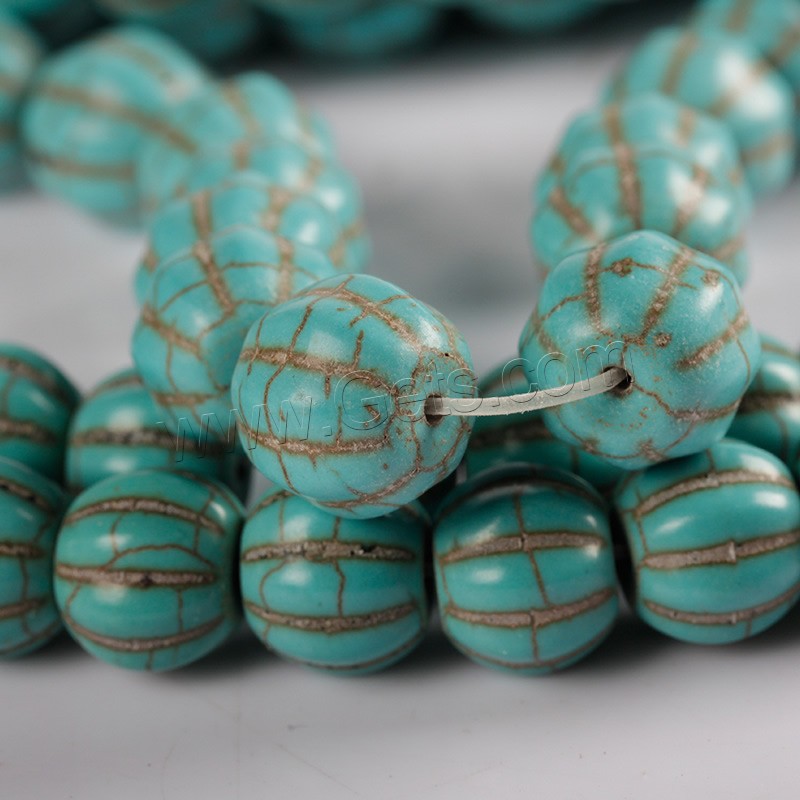 Synthetic Turquoise Beads, Lantern, different size for choice, green, Length:Approx 15.5 Inch, Sold By Strand