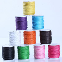 Waxed Linen Cord, with plastic spool, mixed colors, 1mm 