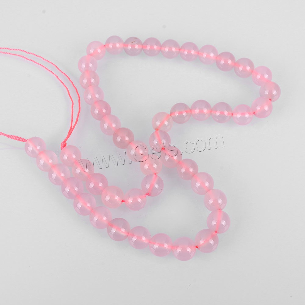 Pink Calcedony Beads, Round, natural, different size for choice, Hole:Approx 0.5-1.5mm, Length:Approx 15 Inch, Sold By Strand