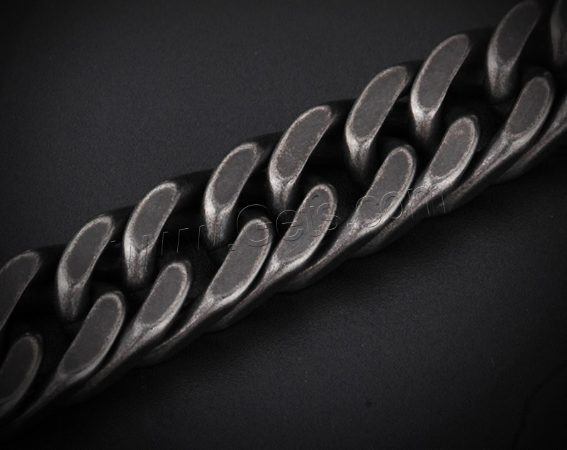 
Мужской браслет, нержавеющая сталь, черный покрытием, разный размер для выбора & Снаряженная цепь & Мужский, длина:Приблизительно 8.4 дюймовый, продается Strand