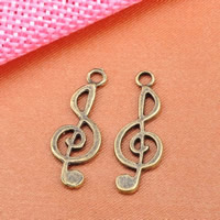 Musical Instrument Shaped Zinc Alloy Pendants, Music Note, antique bronze color plated, lead & cadmium free Approx 1-1.5mm 