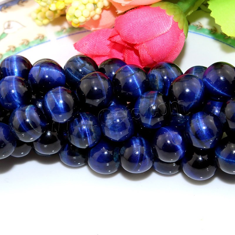 Tiger Eye Beads, Round, natural, different size for choice, blue, Hole:Approx 1mm, Length:Approx 15 Inch, Sold By Strand