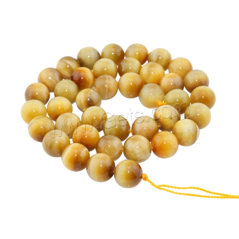 Tiger Eye Beads, Round, natural, different size for choice, gold, Hole:Approx 1mm, Length:Approx 15 Inch, Sold By Strand
