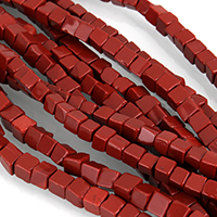 Rote Jaspis Perle, Roter Jaspis, Würfel, Grade A, 4x4mm, 80PCs/Strang, verkauft von Strang