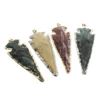 Agate Pendants de Quartz , agate quartz de glace, avec alliage de zinc, Placage, le style Druzy, plus de couleurs à choisir 10- Environ Vendu par PC
