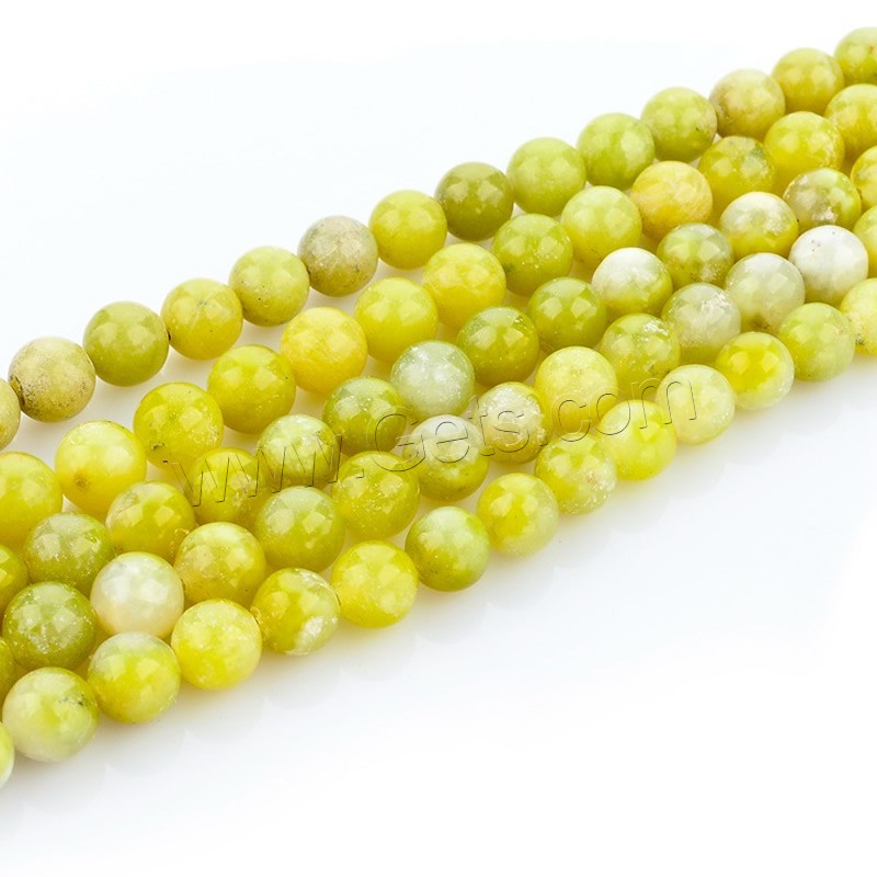 Jade Lemon Bead, Round, natural, different size for choice, Hole:Approx 1mm, Length:Approx 15 Inch, Sold By Strand