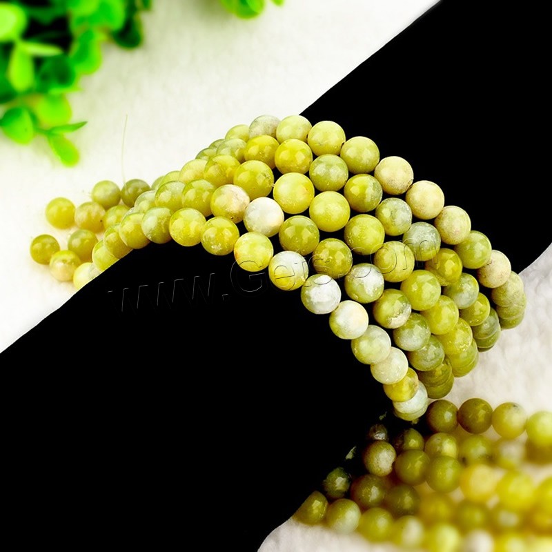 Jade Lemon Bead, Round, natural, different size for choice, Hole:Approx 1mm, Length:Approx 15 Inch, Sold By Strand
