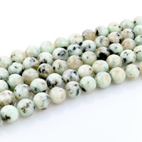 Perles amazonite, Rond, naturel, normes différentes pour le choix Environ 1mm Environ 15 pouce, Vendu par brin