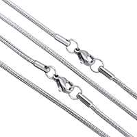 Мода нержавеющей стали ожерелье цепь, нержавеющая сталь, змея цепи, Много цветов для выбора, 2mm, длина:Приблизительно 16 дюймовый, продается Strand