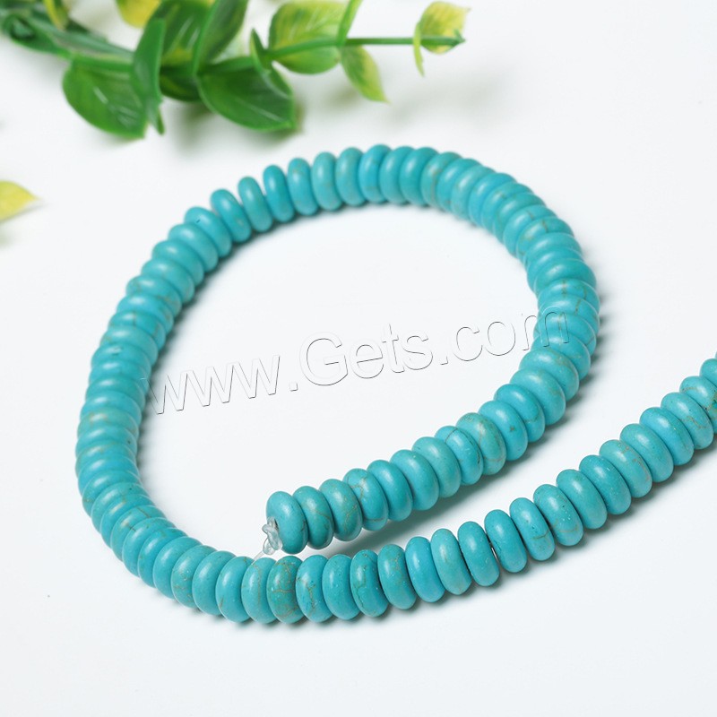 Synthetic Turquoise Beads, Rondelle, different size for choice, Hole:Approx 1mm, Length:Approx 15 Inch, Sold By Strand