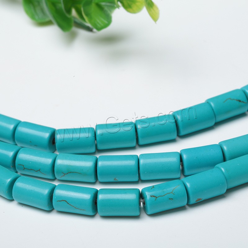 Synthetic Turquoise Beads, Column, different size for choice, Hole:Approx 1mm, Length:Approx 15 Inch, Sold By Strand