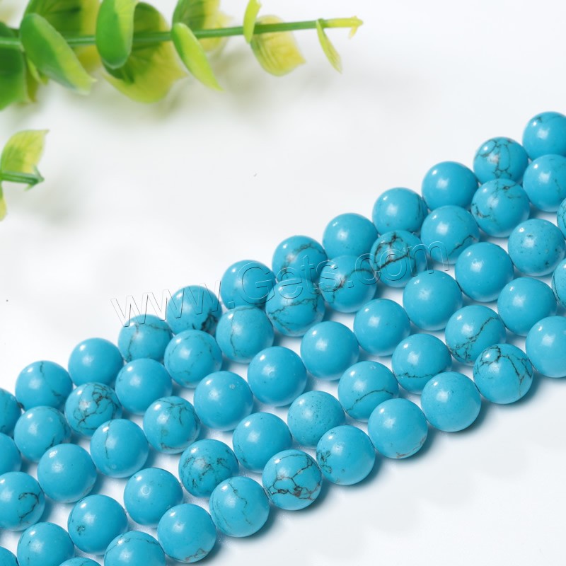 Synthetic Turquoise Beads, Round, different size for choice, Hole:Approx 1mm, Length:Approx 15 Inch, Sold By Strand