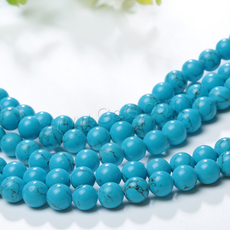 Synthetic Turquoise Beads, Round, different size for choice, Hole:Approx 1mm, Length:Approx 15 Inch, Sold By Strand