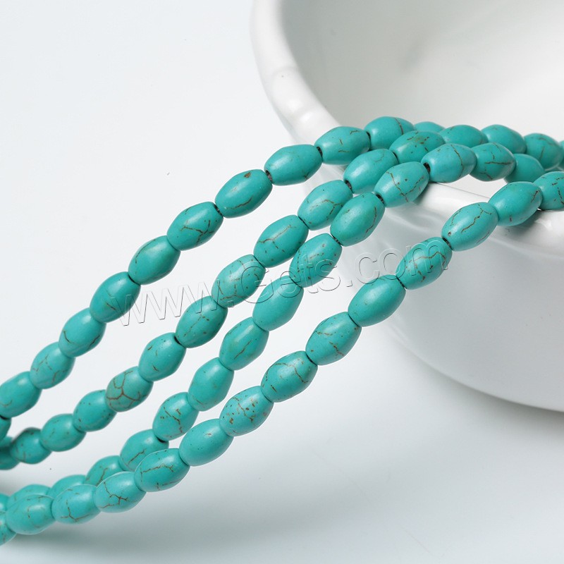 Synthetische Türkis Perlen, Trommel, verschiedene Größen vorhanden, Bohrung:ca. 1mm, Länge:ca. 15 ZollInch, verkauft von Strang