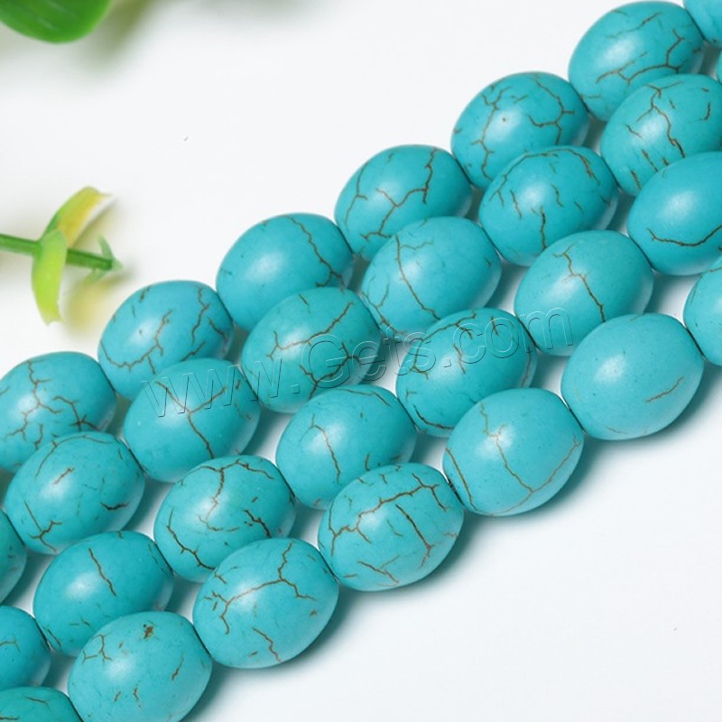 Synthetische Türkis Perlen, Trommel, verschiedene Größen vorhanden, Bohrung:ca. 1mm, Länge:ca. 15 ZollInch, verkauft von Strang