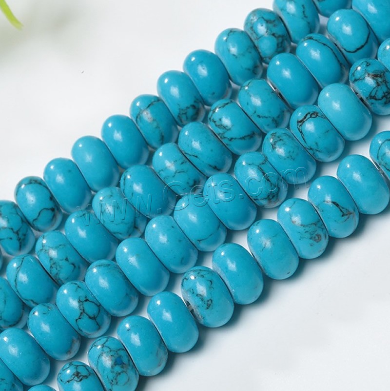 Synthetic Turquoise Beads, Rondelle, different size for choice, Hole:Approx 1mm, Length:Approx 15 Inch, Sold By Strand