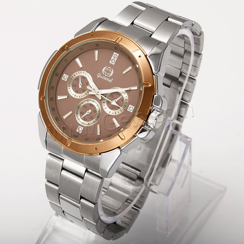 Gucamel® Unisex Jewelry Watch, alliage de zinc, avec verre, Placage, unisexe & normes différentes pour le choix & avec strass, Vendu par PC