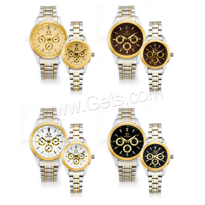 Gucamel® Unisex Jewelry Watch, Zinc Alloy, with Glass, plated, different size for choice & with rhinestone, more colors for choice, Sold By PC