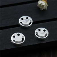 Sterling Silver Beads, 925 Sterling Silver, Smiling Face, 10mm Approx 1.3mm 