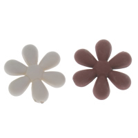 Solide Acryl Perlen, Blume, Volltonfarbe, keine, 24x22x5mm, Bohrung:ca. 1mm, verkauft von PC