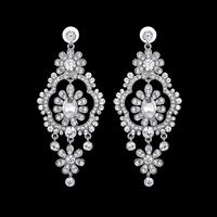 Crystal Rhinestone Earring, Zinc Alloy, with plastic earnut & Crystal, stainless steel post pin, platinum color plated, faceted & with rhinestone, lead & cadmium free 