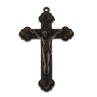 Zinklegierung Kreuz Anhänger, Jesus Kreuz, plattiert, keine, frei von Nickel, Blei & Kadmium, 47x29x6mm, Bohrung:ca. 1mm, verkauft von PC