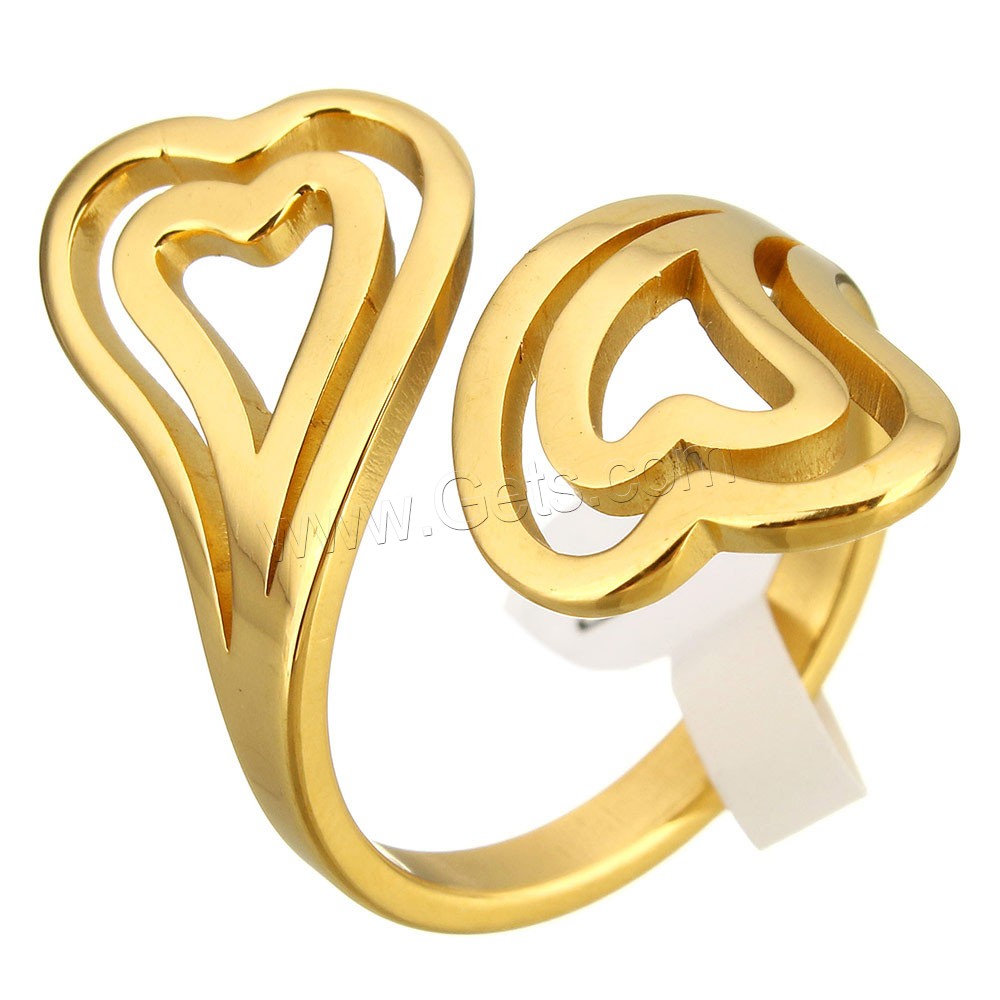 Edelstahl Open -Finger-Ring, Herz, plattiert, verschiedene Größen vorhanden, keine, 28mm, verkauft von PC