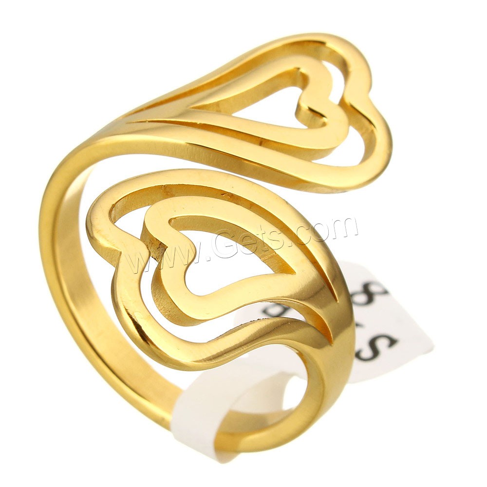 Edelstahl Open -Finger-Ring, Herz, plattiert, verschiedene Größen vorhanden, keine, 28mm, verkauft von PC