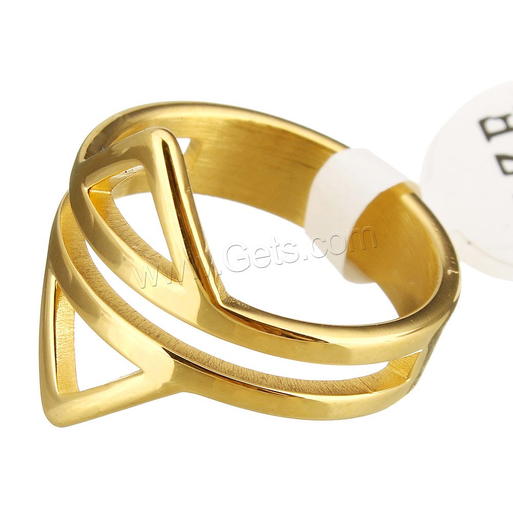 Stainless Steel Finger Ring, Triangle, plated, different size for choice, more colors for choice, 17mm, Sold By PC