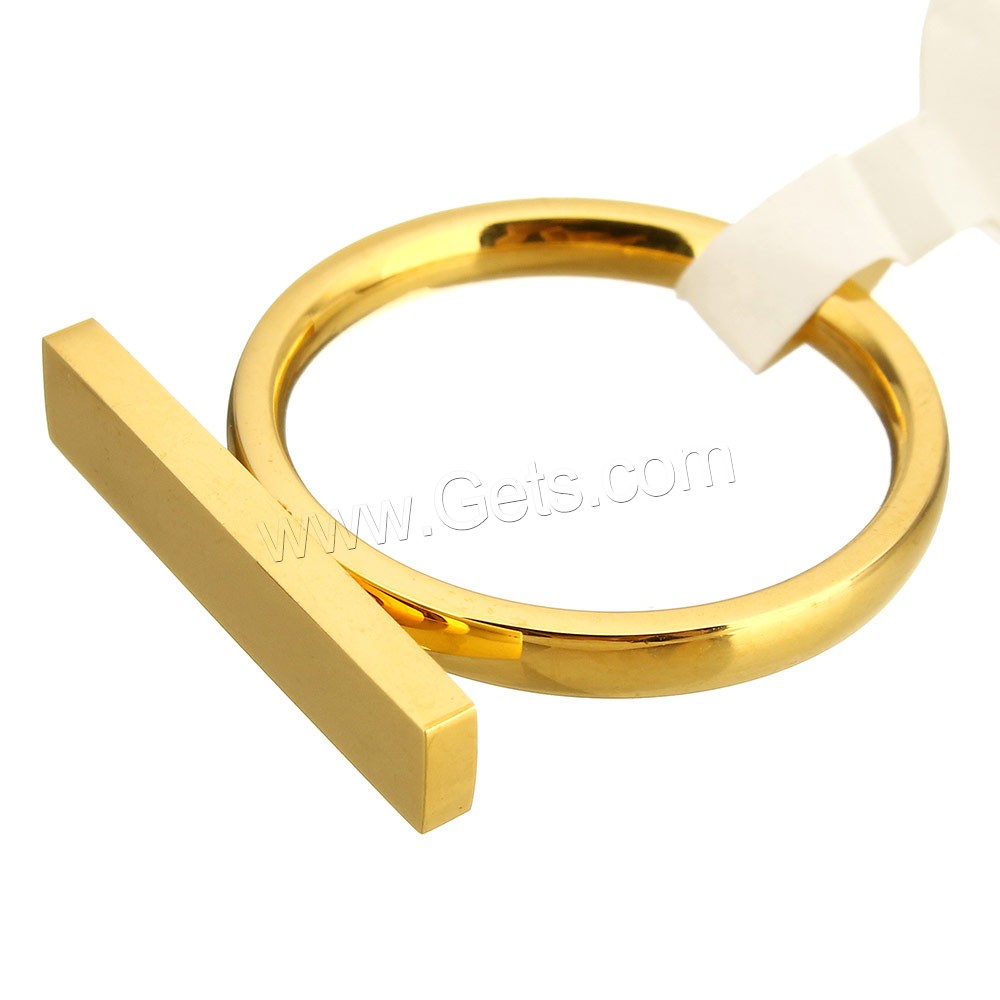 Stainless Steel Finger Ring, Rectangle, plated, different size for choice, more colors for choice, 20x4mm, Sold By PC
