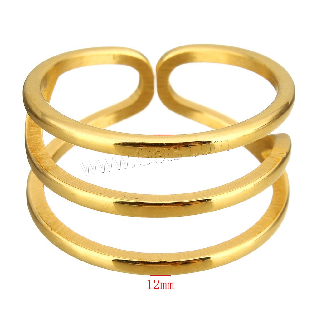 Stainless Steel Cuff Finger Ring, plated, different size for choice, more colors for choice, 12mm, Sold By PC