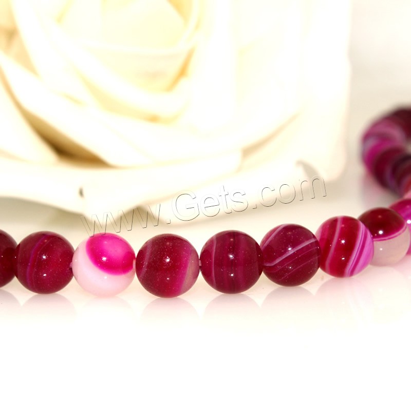 Natural Rose Agate Beads, Round, different size for choice, Length:Approx 15.5 Inch, Sold By Strand