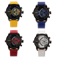 Мужские ювелирные часы Oulm®, Шнур из натуральной кожи, с заголовка из цинкового сплава & Стеклянный, Другое покрытие, регулируемый & Мужский, Много цветов для выбора 20mm, длина:Приблизительно 10.2 дюймовый, продается PC