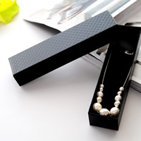 Cardboard Necklace Box, Rectangle, black 