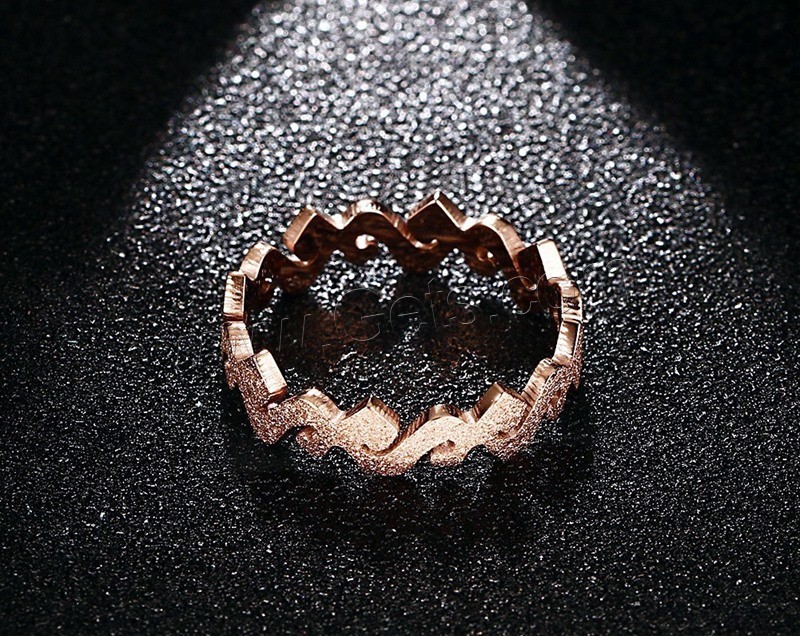 ステンレス指輪, ステンレス, ピンクゴールドメッキ, 異なるサイズの選択 & 女性用 & しわ, 5mm, 売り手 パソコン