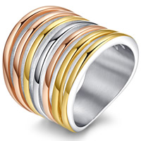 El anillo de dedo unisex, acero inoxidable, chapado, unisexo & diverso tamaño para la opción, 22mm, Vendido por UD
