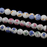 Printing Porcelain Beads, Round Approx 2mm 