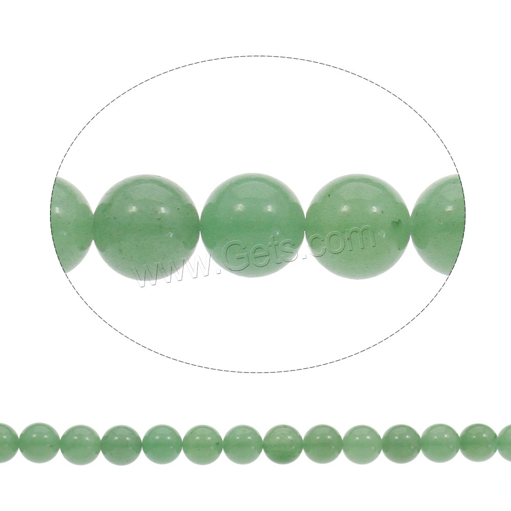 Perle en aventurine verte, Rond, normes différentes pour le choix, Trou:Environ 1mm, Longueur:Environ 15 pouce, Vendu par brin