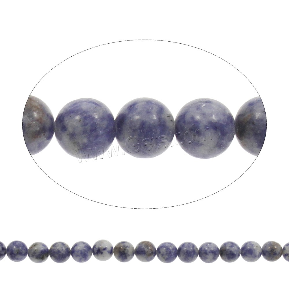 Blauer Fleck Perlen, blauer Punkt, rund, verschiedene Größen vorhanden, Bohrung:ca. 1mm, Länge:ca. 15 ZollInch, verkauft von Strang