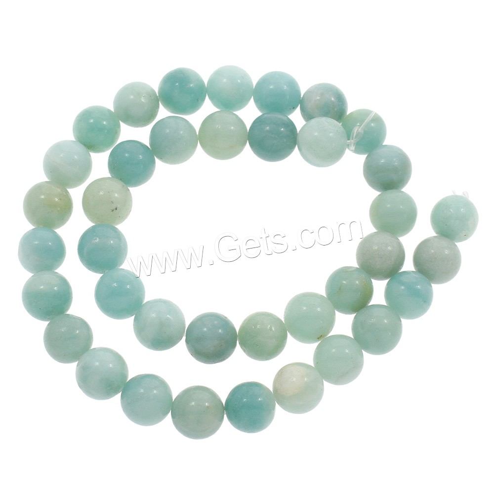 Amazonit Perlen, rund, verschiedene Größen vorhanden, Bohrung:ca. 1mm, Länge:ca. 15 ZollInch, verkauft von Strang