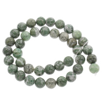 Jade Qinghai Perle, Qinghai Jade, rund, verschiedene Größen vorhanden, Bohrung:ca. 1mm, Länge:ca. 15 ZollInch, verkauft von Strang