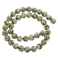 Dalmatinische Perlen, Dalmatiner, rund, verschiedene Größen vorhanden, Bohrung:ca. 1mm, Länge:ca. 15 ZollInch, verkauft von Strang