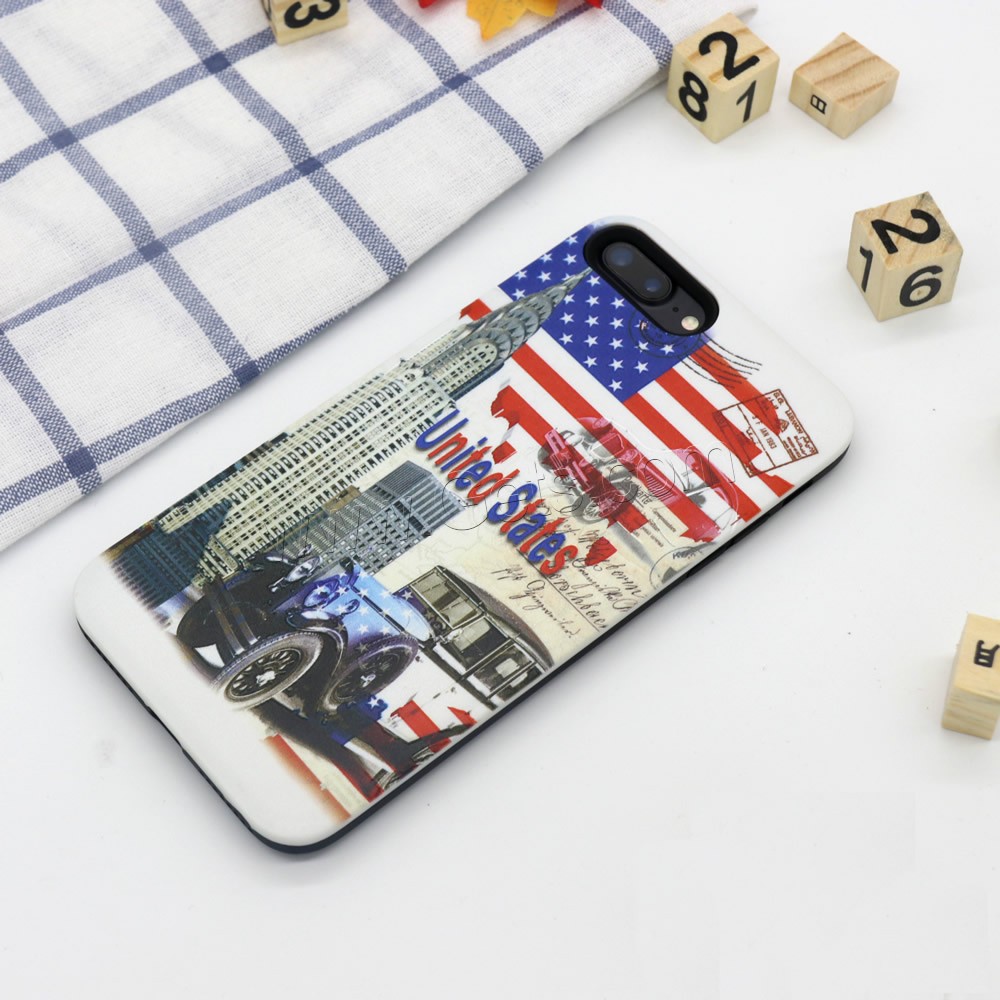 Customized Mobile Phone Cases, TPU, with PC Plastic, Rectangle, embossed, different styles for choice & different designs for choice, Sold By PC