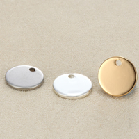 Stainless Steel Tag Charm, Flat Round, plated, laser pattern & Customized 10mm Approx 1.5mm [