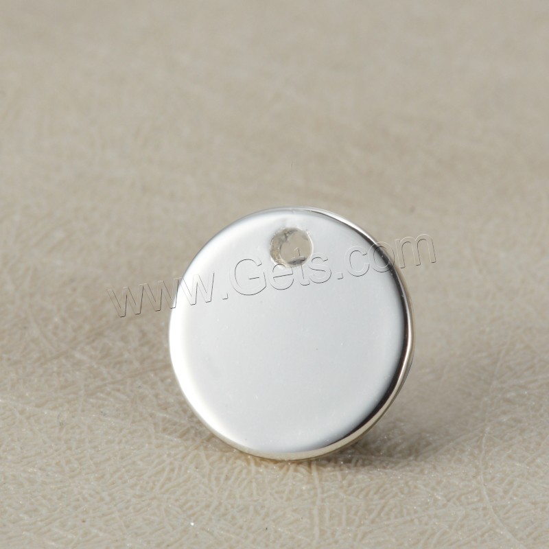 Stainless Steel Tag Charm, Flat Round, plated, laser pattern & Customized, more colors for choice, 10mm, Hole:Approx 1.5mm, Sold By PC