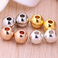 Beaucoup de perles de cuivre, laiton, Rond, Placage, plus de couleurs à choisir, sans plomb et cadmium Environ 2mm Vendu par sac