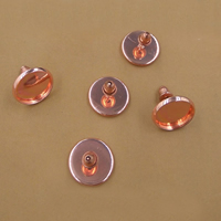 Brass Earring Stud Component, Flat Round, rose gold color plated nickel, lead & cadmium free, 8-16mm 