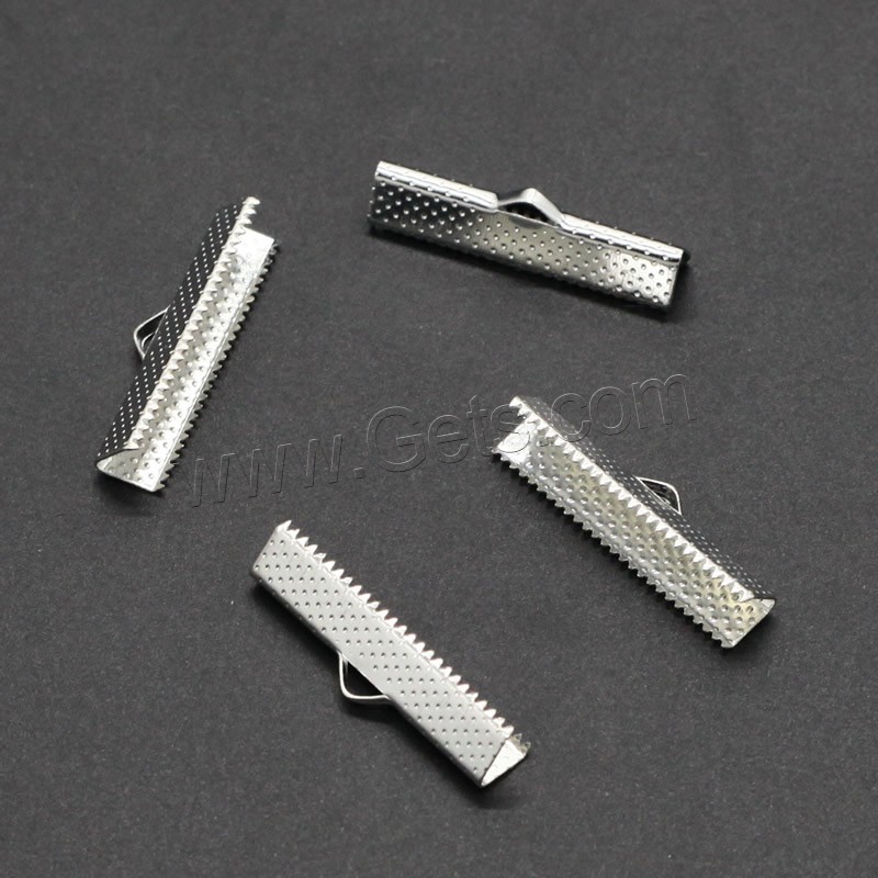 Iron Ribbon Crimp End, plated, different size for choice, more colors for choice, lead & cadmium free, 1000PCs/Bag, Sold By Bag