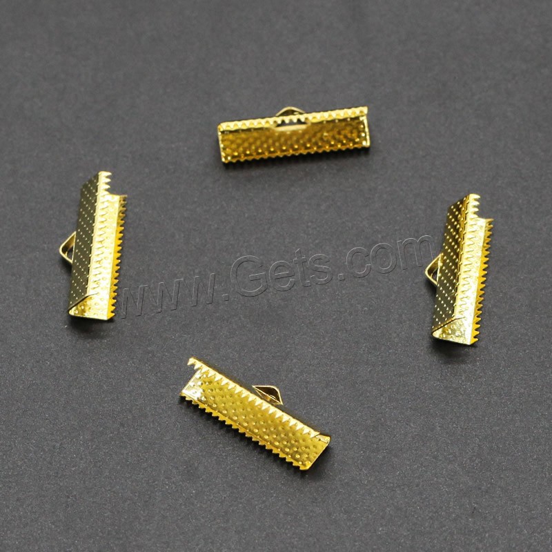 Iron Ribbon Crimp End, plated, different size for choice, more colors for choice, lead & cadmium free, 1000PCs/Bag, Sold By Bag