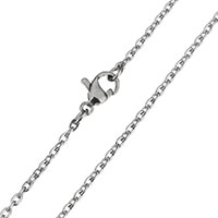 Fashion Stainless Steel Necklace Chain, oval chain, original color Approx 24 Inch 